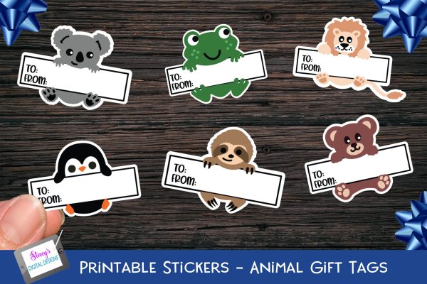 Gift Tag Stickers - Printable gift tags - Animals Online