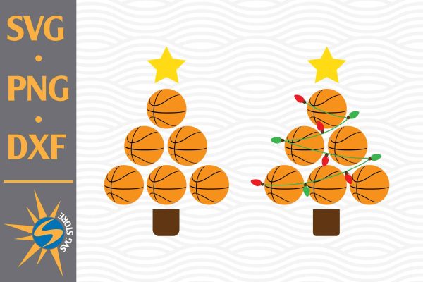Basketball Christmas Tree SVG, PNG, DXF Digital Files Include For Discount