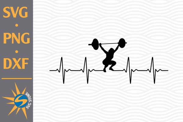 Weightlifting Heartbeat SVG, PNG, DXF Digital Files Include Online Hot Sale