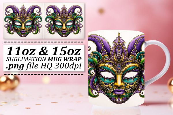 Sublimation Celebration: Mardi Gras Art for Mugs Supply