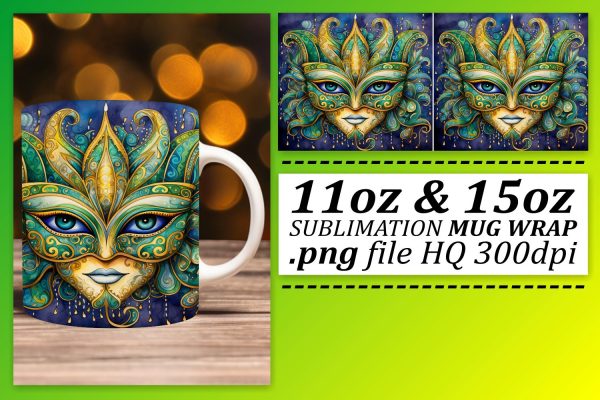 Mardi Gras Elegance on Your Mug: 11oz & 15oz Sizes Online Sale