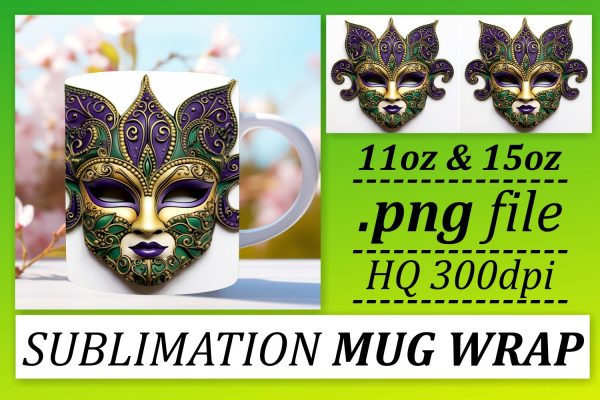 Mardi Gras Love and Joy: Sublimation for Mugs Supply