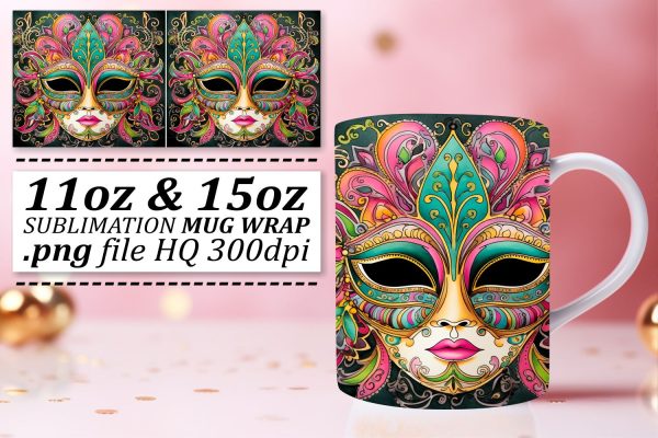 Mardi Gras Extravaganza: 11oz & 15oz Mug Sublimation Hot on Sale