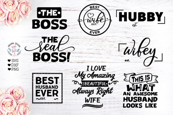 Husband and Wife SVG - Wife SVG - Husband SVG Hot on Sale