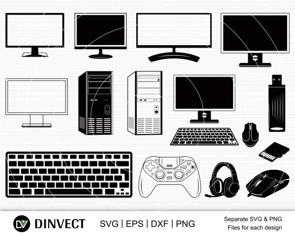 Computer SVG, Computer bundle, Computer instrument svg, Monitor SVG, Game controller svg, Keyboard svg, CPU svg, cricut design space, vinyl cut files Online Hot Sale