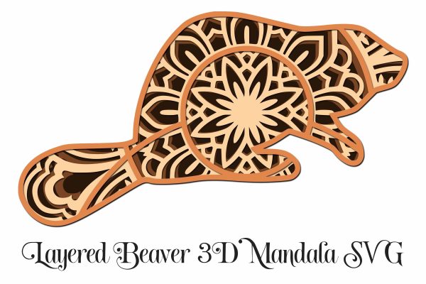 Beaver Mandala 3D Layered SVG - Great for Paper Cutting Online now