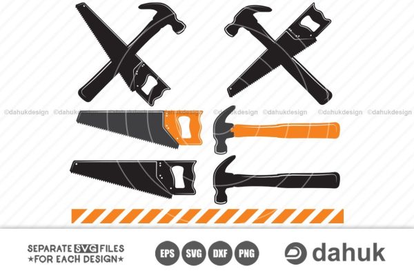 Saw Hammer Hand Tools |Silhouette | Clipart Cuttable Design | SVG PNG DXF & eps Designs For Discount
