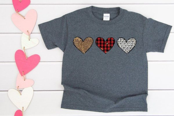 Triple Hearts Distressed - Valentines Sublimation PNG Cheap