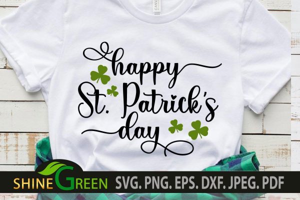 St Patricks Day SVG with Shamrock Leaves SVG Cut Files Supply