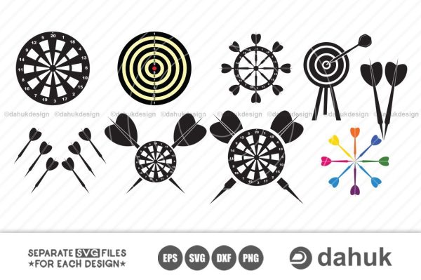 Dartboard Svg | Dartboard with Dart | Championship Tournament Logo | Silhouette | Clipart | Cuttable Design SVG, PNG, DXF & eps Designs Online Hot Sale