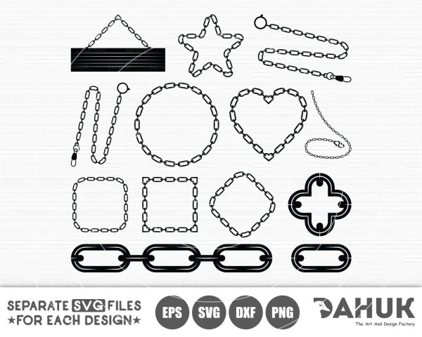Chain Link Frame svg | Chin Svg | EPS | DXF | PNG | svg for silhouette | scalable vector graphic Discount