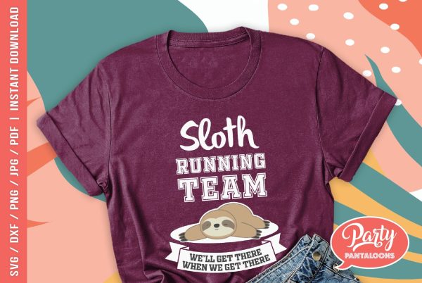 SLOTH RUNNING TEAM | funny sloth svg, lazy SVG Sale
