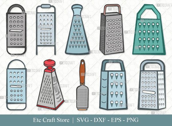 Grater Clipart SVG Cut File | Kitchen Svg | Cooking Svg | Cheese Grater Svg | Bundle | Eps | Dxf | Png on Sale
