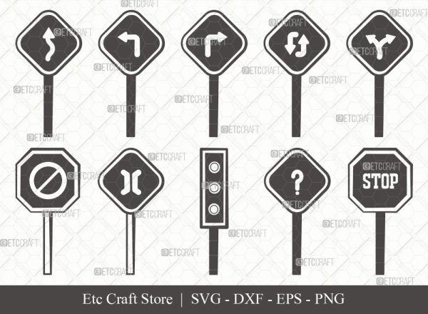 Road Sign Silhouette SVG Cut File | Road Sign Svg | Road Traffic Svg | Country Roads Sign Svg | Bundle | Eps | Dxf | Png Hot on Sale