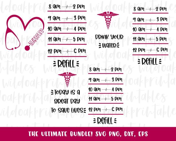 nurse water bottle tracker svgs, nurse svgs, nurse life svgs, nurse drink your water trackers, today is a beautiful day to save lives svg Supply