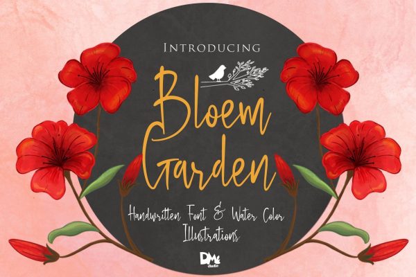 Bloem Garden - Handwritten Font with Watercolour Package on Sale