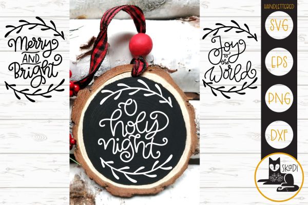 Christmas Rounds Handlettered Bundle SVG Online now