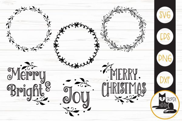 Christmas Wreaths and Quotes Bundle SVG Online