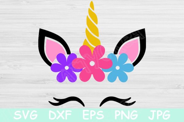 Unicorn Svg, Unicorn Face Svg. Unicorn Vector with Eyelashes for Girls Birthday. Unicorn Clipart Head Cut Files for Cricut and Silhouette. Online